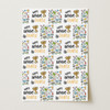 Personalised Wrapping Paper Kids Birthday Football Doodles Boys Custom Gift Wrap