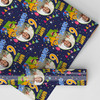 Personalised Wrapping Paper Kids Birthday Navy Monsters Photo Custom Gift-Wrap