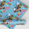 Personalised Wrapping Paper Kids Birthday Paw Patrol Blue Boys Custom Gift Wrap