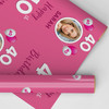 Personalised Wrapping Paper 45th Birthday Pink Photo For Her Custom Gift-Wrap