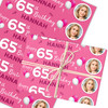 Personalised Wrapping Paper 65th Birthday Pink Photo For Her Custom Gift-Wrap