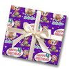 Personalised Wrapping Paper Kids Birthday Purple Photo Clowns Custom Gift Wrap