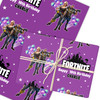 Personalised Wrapping Paper Kids Birthday Stars Purple Fortnite Custom Gift Wrap