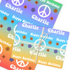 Personalised Wrapping Paper Kids Birthday Tie Dye Peace Custom Gift Wrap