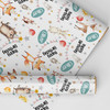 Personalised Wrapping Paper Kids Birthday White Woodland Animal Custom Gift Wrap