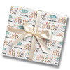 Personalised Wrapping Paper Kids Birthday Woodland Animal White Custom Gift Wrap