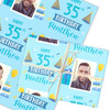 Personalised Wrapping Paper 35th Birthday Photo Blue For Him Custom Gift Wrap