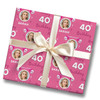 Personalised Wrapping Paper 40th Birthday Photo For Her Custom Gift Wrap