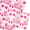 Personalised Wrapping Paper 50th Birthday Pink For Her Custom Gift Wrap