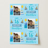 Personalised Wrapping Paper 16th Birthday Blue Boys Photo Custom Gift Wrap Personalised Wrapping Paper 16th Birthday Blue Boys Photo Custom Gift Wrap