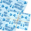 Personalised Wrapping Paper 60th Birthday Blue For Him Custom Gift Wrap