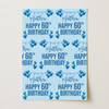 Personalised Wrapping Paper 60th Birthday Blue For Him Custom Gift Wrap