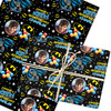 Personalised Wrapping Paper Kids Birthday Black Batman Boys Custom Gift Wrap