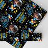 Personalised Wrapping Paper Kids Birthday Black Batman Boys Custom Gift Wrap