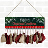 Personalised Christmas Advent Calendar Men Women Green Xmas Countdown Sign