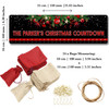 Personalised Christmas Advent Calendar Family Black Garland Xmas Countdown Sign