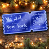 Blue Mirror Acrylic Ticket Any Destination Christmas Surprise Holiday Custom
