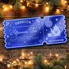 Blue Mirror Acrylic Ticket Afternoon Tea Christmas Bauble Personalised Any Text