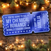 Blue Mirror Acrylic Ticket My Chemical Romance Concert Personalised Any Text