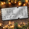 Blue Mirror Acrylic Ticket Raye Concert Personalised Any Text Voucher