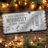 Bronze Mirror Acrylic Ticket Morrissey Concert Personalised Any Text Voucher Bronze Mirror Acrylic Ticket Morrissey Concert Personalised Any Text Voucher