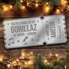 Gold Mirror Acrylic Golden Ticket Gorillaz Band Concert Personalised Any Text
