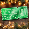 Green Mirror Acrylic Ticket Taylor Swift Concert Personalised Any Text Voucher