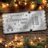 Green Mirror Acrylic Ticket Surprise Disneyland Paris Trip Personalised Any Text