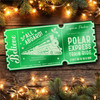Green Mirror Acrylic Ticket Christmas Train Polar Express Personalised Any Text