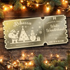 Pink Mirror Acrylic Ticket Winter Wonderland Christmas Trip Personalised Voucher