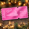 Pink Mirror Acrylic Ticket Christmas Train Polar Express Personalised Any Text
