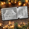 Purple Mirror Acrylic Ticket Matilda The Musical Theatre Show Personalised