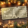 Purple Mirror Acrylic Ticket Getaway Paris Christmas Personalised Any Text