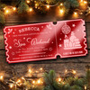 Red Mirror Acrylic Ticket Spa Weekend Christmas Personalised Any Text Voucher