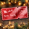 Red Mirror Acrylic Ticket Any Destination Christmas Surprise Holiday Custom