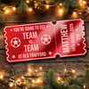 Red Mirror Acrylic Ticket Surprise Football Match Any Game Personalised Any Text