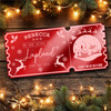 Red Mirror Acrylic Ticket Christmas Lapland Trip Personalised Any Text Voucher