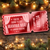 Red Mirror Acrylic Ticket Mamma Mia Musical Theatre Show Personalised Any Text