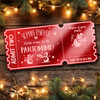 Red Mirror Acrylic Ticket Pantomime Snowmen Christmas Show Personalised Any Text