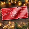 Red Mirror Acrylic Ticket To See Santa Visit Christmas Personalised Any Text