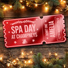 Red Mirror Acrylic Ticket Spa Day Personalised Any Text Voucher