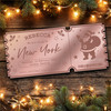 Rose Gold Mirror Acrylic Ticket Any Destination Surprise Holiday Christmas