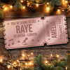 Rose Gold Mirror Acrylic Ticket Raye Concert Personalised Any Text Voucher