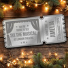 Rose Gold Mirror Acrylic Ticket Six The Musical Theatre Show Personalised