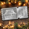 Silver Mirror Acrylic Ticket Mamma Mia Musical Theatre Show Personalised Voucher Silver Mirror Acrylic Ticket Mamma Mia Musical Theatre Show Personalised Voucher