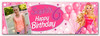 Personalised Party Banner For Kids Birthday Barbie Photo
