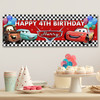 Personalised Party Banner For Kids Birthday Cars Ballons