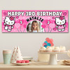 Personalised Party Banner For Kids Birthday Girls Hello Kitty Photo