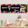 Personalised Party Banner For Kids Birthday Boys Lego Toy Bricks Photo