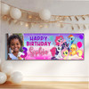 Personalised Party Banner For Kids Birthday My Little Pony Photo Purple Pink